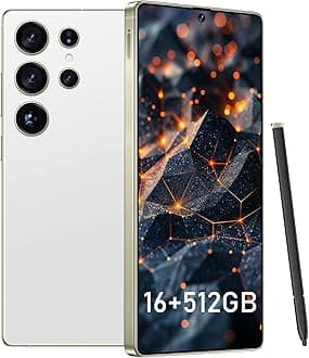 BDWJW I25 Ultra Smartphone 16GB+512GB Android 14 Smartphone, 6.99" FHD+ Display, 7000mAh Battery, 108MP+68MP Dual Camera, Built-in Pen Stylus, Fast Performance Large Memory (White)