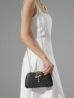 SWEETV CHUNLI Glitter Clutch Purses for Women Elegant Evening Bag for Parties, Weddings, and Formal Events