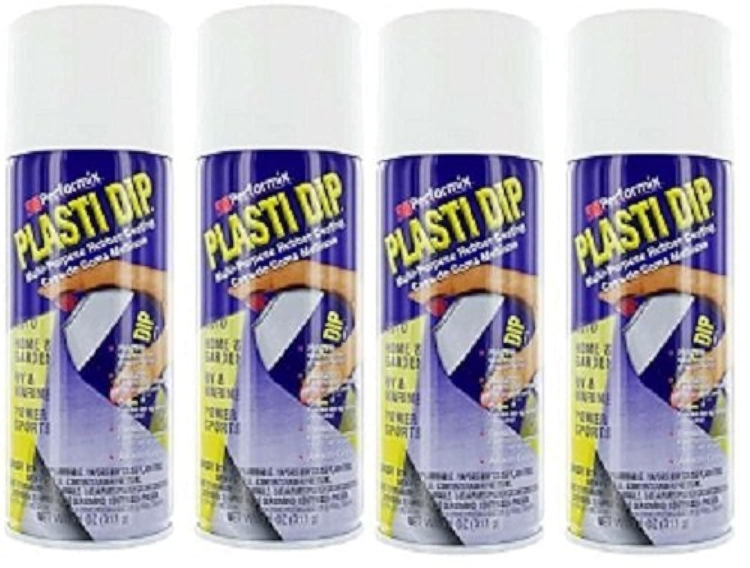 Performix 11207 White Rubber Spray 4 Pack