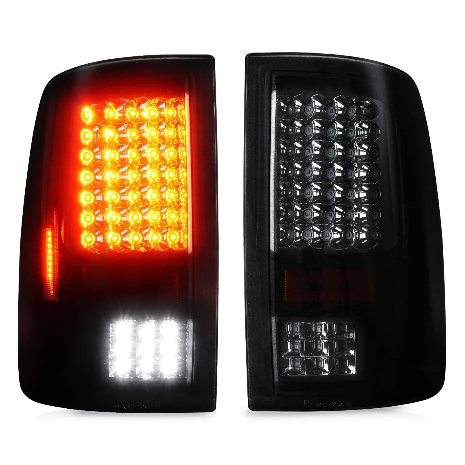 Tresound LED Tail Light for Dodge Ram 1500 2009-2010, Ram 2500 & 3500 2010, Ram 1500 & 2500 & 3500 2011-2018, Ram 1500 Classic 2019, Rear Taillight Assembly Chrome Housing Smoked Lens