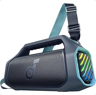 Boom 2 Plus By Anker, Outdoor Speaker, 140W, 2+2 Channel, BassUp 2.0, 20H Playtime, Fast Charge, IPX7 Waterproof, RGB Lights, Power Bank, Bluetooth 5.3, Portable for Outdoors, Camping, Beach