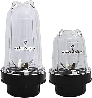 cooker&mixer™ Bullet Juicer Jar - Compatible with Any Mixer, Transparent, ABS (Combo 1)