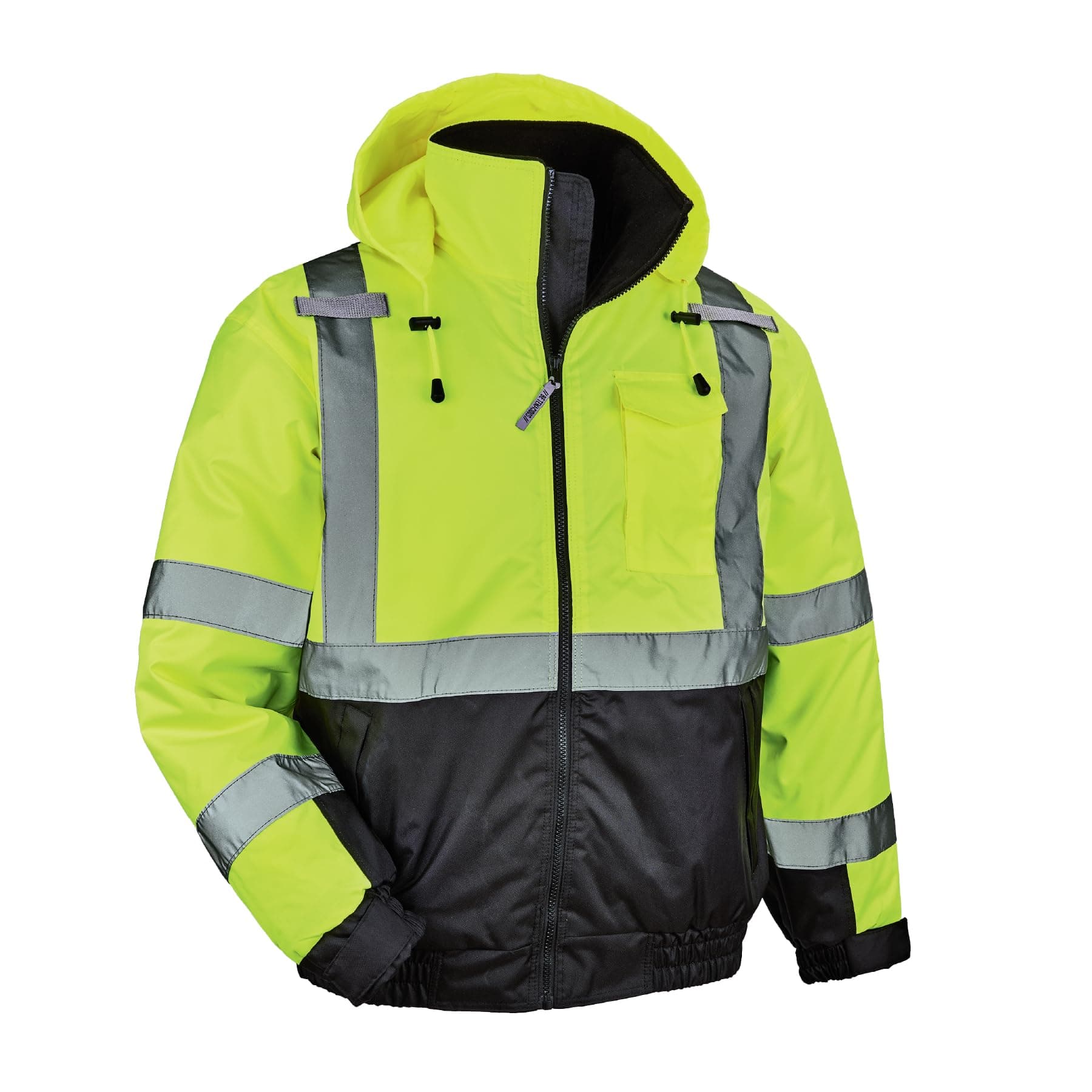 Ergodyne GloWear 8377 Type R Class 3 Lime Quilted Bomber Jacket, Small, S