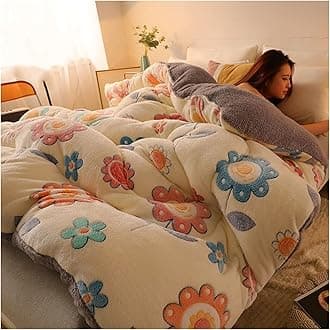 RRNAR Down Duvet, Cashmere Quilt, Quilt/quilts, Comforter, Winter Quilt Thicken Lamb Cashmere Duvet for All Seasons, Soft and Durable Heavy Quilts, Machine Washable,D,150x200cm(3.5kg) [Energy Class A]