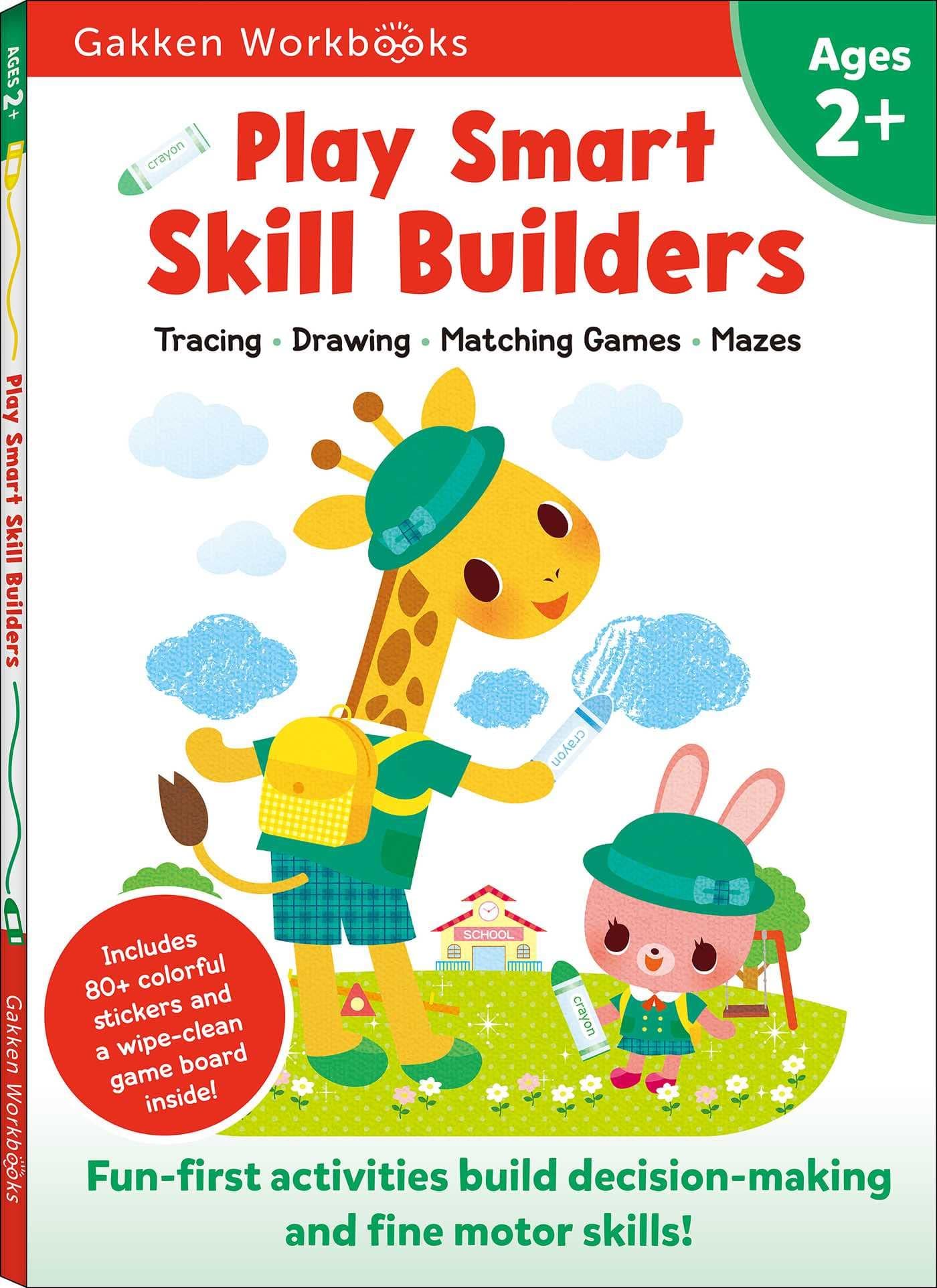 Play Smart Skill Builders Age 2+: Preschool Activity Workbook with Stickers for Toddlers Ages 2, 3, 4: Build Focus and Pen-control Skills: Tracing, Mazes, Matching Games, and More (Full Color Pages) Paperback – 9 Jan. 2017