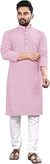 Men's Indian Ethnic Wear Straight Lucknowi Kurta