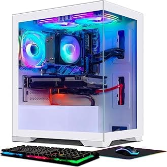 STGAubron Gaming PC Computer Desktop, AMD Ryzen 3 3200G 3.6G, GeForce RTX 2060 6G, 16G DDR4, 512G SSD, 600M WiFi, BT 5.0, RGB Fan x3, Windows 11 Home,White