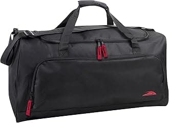 Trail maker Lightweight Canvas Duffle Bags for Men & Women For Traveling, the Gym, and as Sports Equipment Bag/Organizer, Black 2