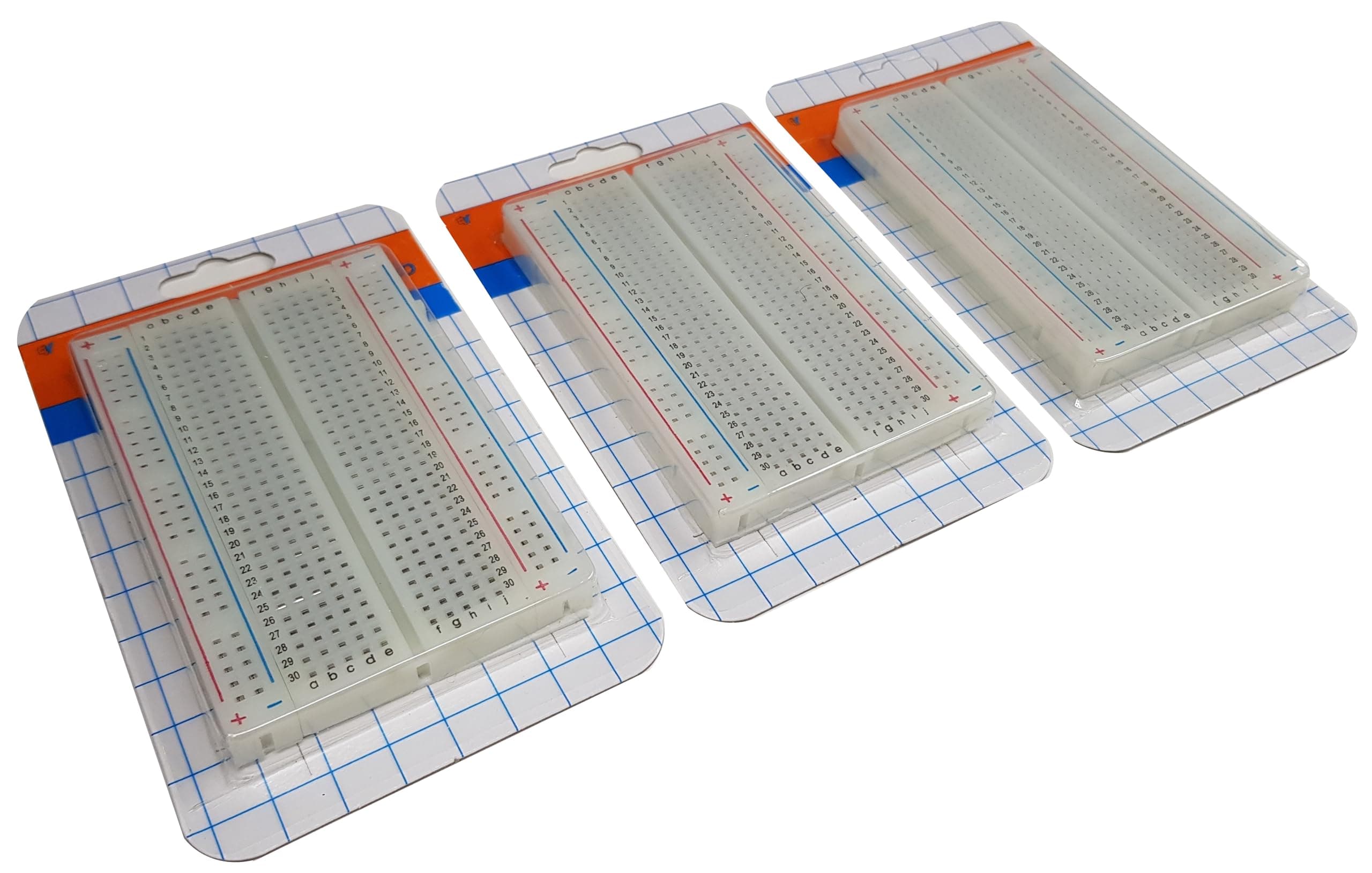 Half-Size Breadboard 400 Points for Arduino, ESP32, ESP8266, Raspberry Pi, 3 Pieces