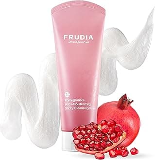 FRUDIA Pomegranate Nutri-Moisturizing Facial Cleanser (4.9 oz) – Gentle Daily Korean Face Wash w/Adenosine & Pomegranate Extract | Korean Face Cleansing Foam for Hydration & Elasticity