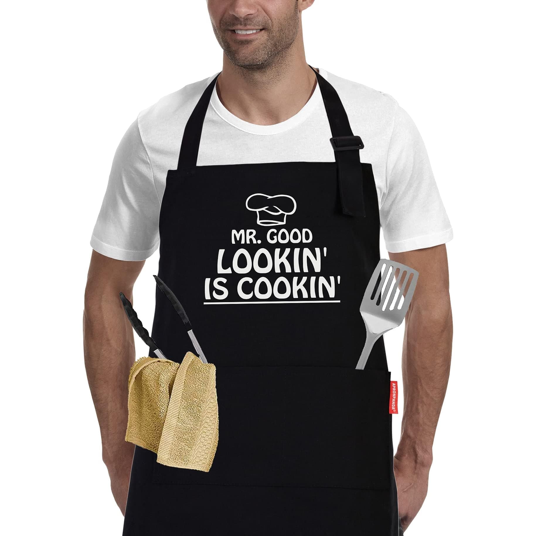 Kitchen Cooking BBQ Aprons for Men with Pockets, Adjustable Chef Apron, Funny...