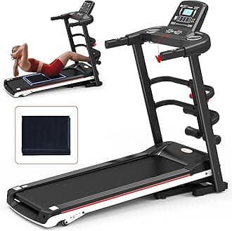 - Ksports Foldable 16.5 Inch Cardio Fitness Portable Treadmill with Bluetooth Connectivity, LCD Display, and Tracking Apps for Home Gym Equipment, Black