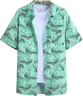 Leriya FashionShirt for Men || Rayon Tropical Printed Shirts for Men || Summer Wear Shirt for Men || Perfect for Outing || Vacation Wear Shirt for Boys || Gift for Men (X-Large, Green)