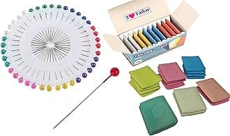 Divyanshi Pearl Head Pins and Chalk | Ideal for Sewing, Boutique, Tailoring, Fashion Designing, Dressmaking, Patchwork, Wedding, Florist, Decorating Pins, Art and Craft - Multicolour