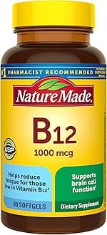 Nature Made Vitamin B12 1000 mcg, Dietary Supplement for Energy Metabolism Support, 90 Softgels, 90 Day Supply
