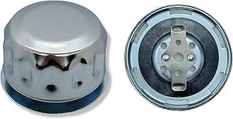 Hydraulic Tank Breather Cap for Oil & Fuel Reservoir – Metal Filler Vent Cap (with Flange, Bayonet Lock, Chrome Plated, Tearproof Gasket)