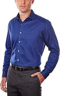 Van Heusen mens Dress Shirts Regular Fit Lux Sateen Stretch Solid Dress Shirt