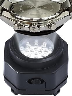 CoolFire - UV Free Solar Watch Fast Charger for All Eco Solar Watches for Men, No 8H Timer Needed, Reloj Hombre Portable Watch Charger, for All Kinds of Sophisticated Eco Solar Watches (Black)