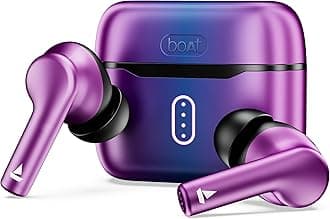 boAt Airdopes 141 Pro Buds, 13mm Drivers, Metallic Finish, 60HRS Battery, 4Mics ENx, Fast Charge, IPX5, v5.3 Bluetooth TWS in Ear Earbuds Wireless Earphones with mic (Galactic Purple)