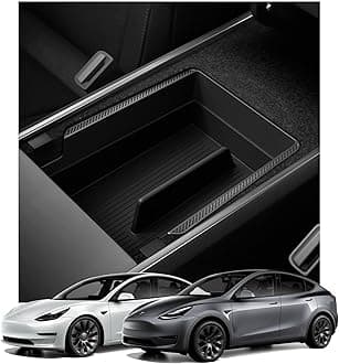Spigen Tesla Model 3 Console Organiser and Y Armrest Designed for Tesla Accessories - Black