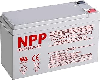 HR1224W 12V 6Ah Rechargeable Battery - 12Volt 144Watts 24Watt/ Cell High Rate AGM Sealed Lead Acid UPS Battery Replacement for NS1250, Alarm System Emergency Light, F2 Terminal