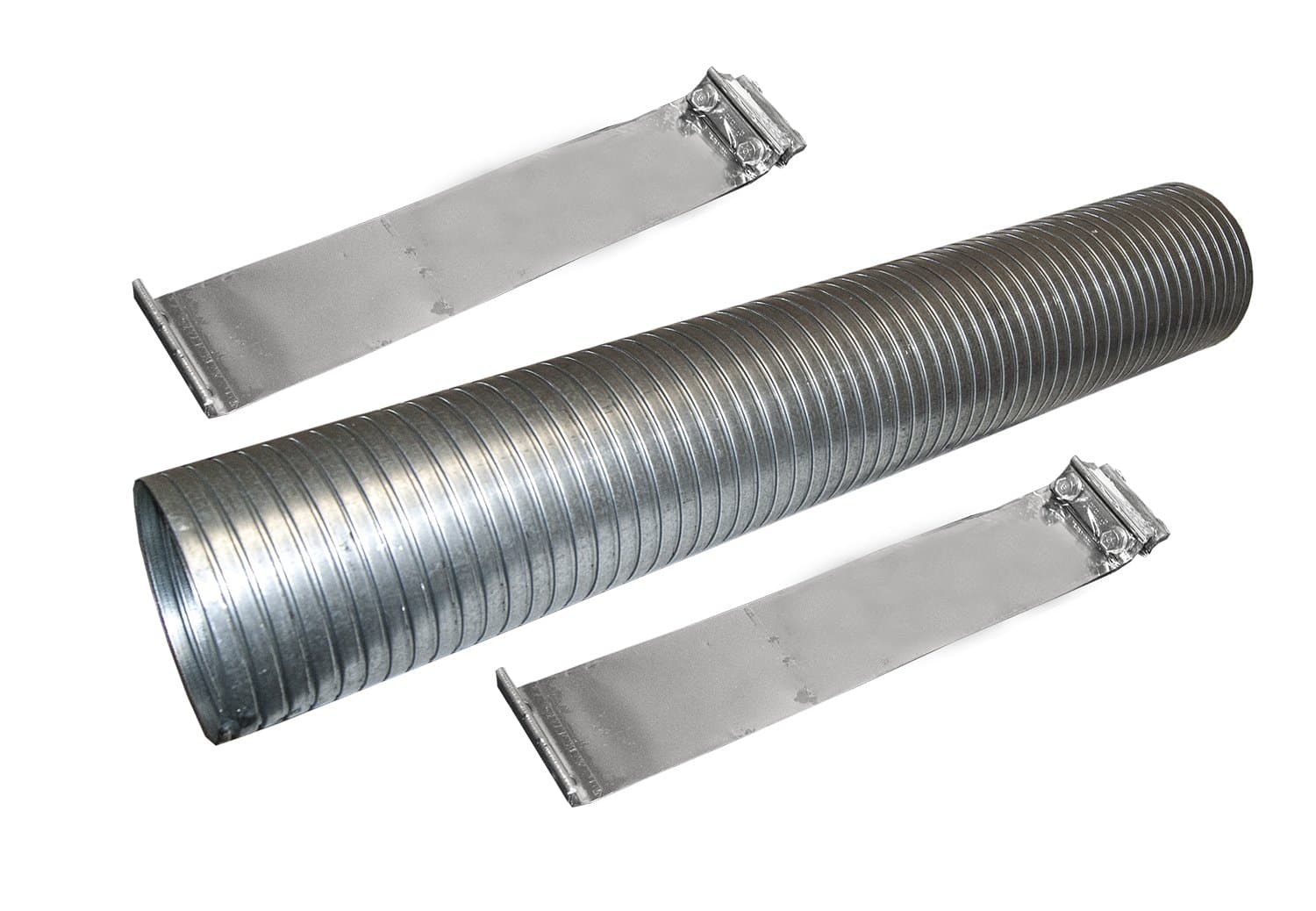 48" Galvanized Flexible Exhaust Tubing 5" Diameter Flex Pipe with 2 Band Clamps