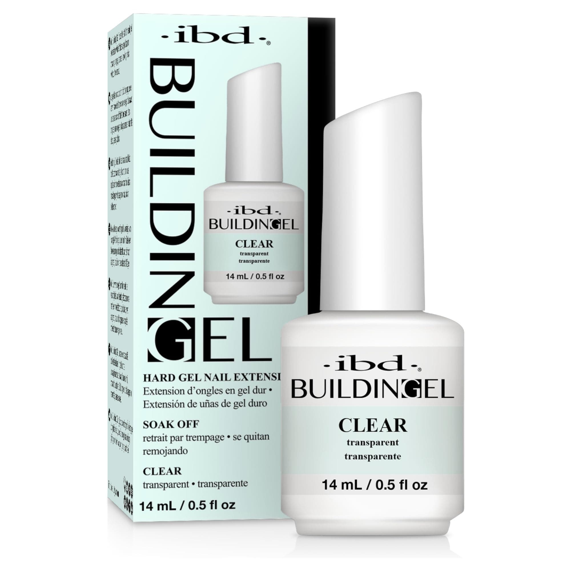 Building Gel Clear – Hard Builder Gel for Nails Extensions, Soak-Off UV/LED for Sculpting & Strengthening, Nail Enhancement Gels, 0.5 oz