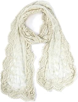 Stylish Scarves for Women Lightweight Fashion Lace Printed Wrap Scarfs Shawl for Dress