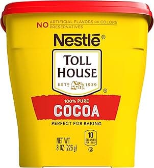 Nestle Toll House 100% Pure Cocoa Perfect for Baking, No Preservatives, Artificial Flavors or Colors, Baking Cocoa (8oz)