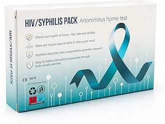 Syphilis - HIV Pack Home Rapid self-Test.for Women and Men. Safe - Anonymous - Fast Results.Easy to use. Detects Syphilis - HIV viruses, antibodies. STI STD Test. Certified Professional Rapid Test.