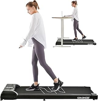 Sparnod Fitness STH-3004 Walking Pad Treadmill for Home/Office 100% Assembled, DC Motor, LED Display, Remote, Non-Slip Shock Reduction Belt, Space-Saving, جهاز مشي قابل للطي (STH-3004)
