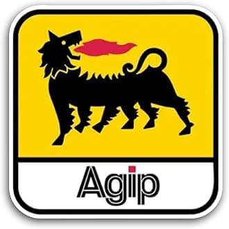 2 (Pieces) 3" and 5" Agip Sticker, Waterproof Vinyl Decals for Many Purpose Like Cars, Trucks, Laptops, Phones, Windows and More