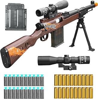 Bsyzyani Shell ejecting Kids with Foam Fake Shotgun Soft Bullet Toy Gun and for Realistic Dart Blaster Shooting Games Boys Birthday for Age8 9 10 12+ Year Old Kid Gift with Scope Sniper Rifle (Grain)