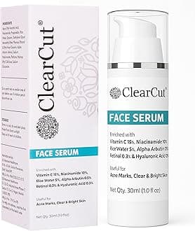 Vitamin C 15% | Niacinamide 10% | Alpha Arbutin 0.5% | Retinol 0.3% | Face serum dark spot removal Rice water Hyaluronic acid 30 ml