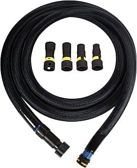 95556 16 Ft. Antistatic Vacuum Hose and Non-Snag Protective Wrap for Shop Vacs with Expanded Multi-Brand Power Tool Adapter Set, Blue