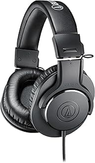 Audio Technica ATH-M20x Professional Monitor Headphones Wired Studio Recording/Instrument Practice/Mixing/DJ/Gaming/Monitor Headphones/Wired [Domestic Genuine] Black