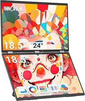 18.5" Laptop Screen Extender 115% sRGB Dual Monitors Stacked Folding Triple Monitor (Wins/Mac) 1080P Triple Portable Monitor for Laptop 90°/180° Automatic Rotation