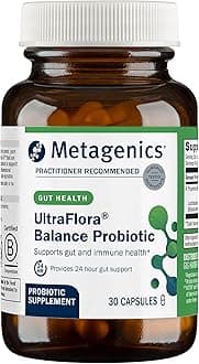 Metagenics UltraFlora Balance Probiotic - Shelf-Stable Daily Gut Health Supplement for Digestive & Immune Support* - Non-GMO & Gluten-Free - 30 Capsules