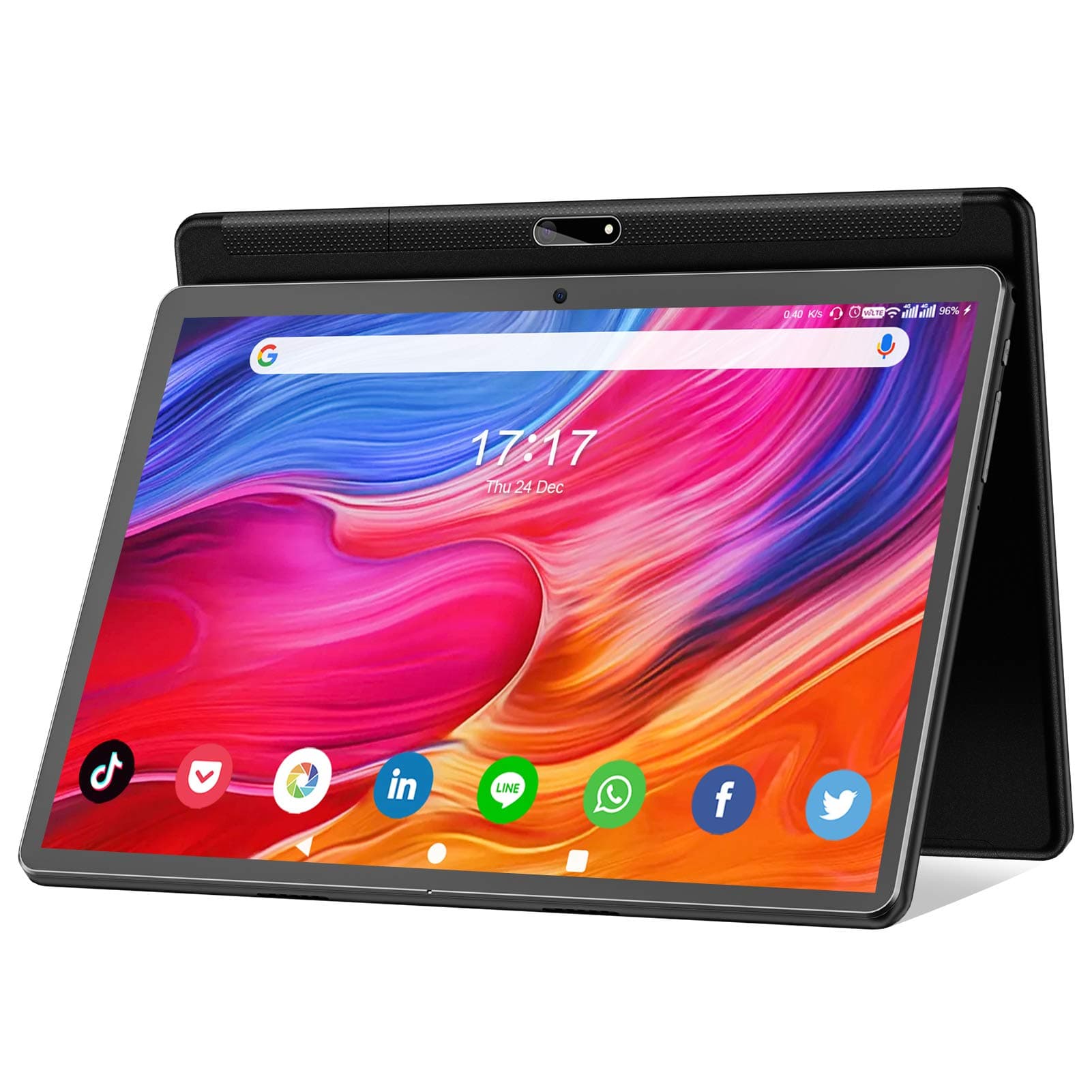 Tablet 10.1 inch Android Tablet 2025 Latest Update Octa-Core Processor with 64GB Storage, Dual 13MP+5MP Camera, WiFi, Bluetooth, GPS, 512GB Expand Support, IPS Full HD Display (Black)