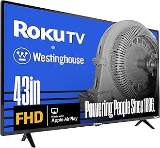 Westinghouse Roku TV - 43 Inch Smart TV, 1080P FHD Television with Wi-Fi Connectivity and Mobile App, Flat Screen, Bluetooth, Compatible with Apple AirPlay, Alexa and Google Assistant