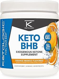 Ketologic Keto BHB (Orange Mango Flavor) 30 Servings - Exogenous Ketone Supplement with goBHB, Beta-Hydroxybutyrate Salts