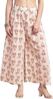 Pistaa's Women's Cotton Flair Printed Regular Palazzo