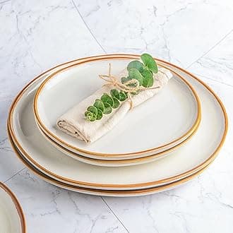 AmorArc Ceramic Plates Set of 4, 8.5 Inch Handmade Reactive Glaze Stoneware Plates set for Dessert, Salad, Appetizer, Small Dinner Plates, Microwave & Dishwasher Safe, Scratch Resistant