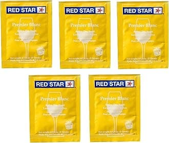 - RS-PB-5 Red Star Premier Blanc Wine Yeast - Pack of 5 - with Freshness Guarantee, Yellow