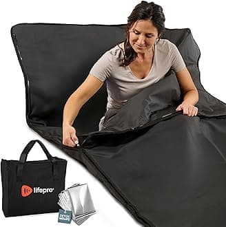 Lifepro Infrared Sauna Blanket for Detox & Relaxation – Portable Far Infrared at Home Sauna for Detox, Muscle Tension Release and Recovery – RejuvaWrap Series with Adjustable Heat Settings