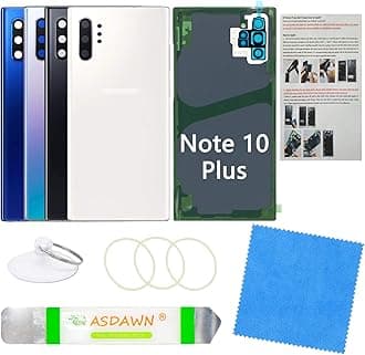 ASDAWN Galaxy Note 10+ Back Glass Cover Replacement Housing Door w/Pre-Installed Camera Lens+Installation Manual+All The Adhesive+Tools for Samsung Galaxy Note 10 Plus SM-N975 All Carriers(Aura White)