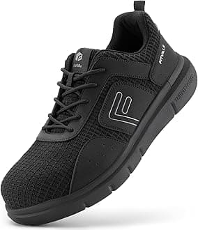 FitVille Exitra Wide Steel Toe Shoes for Men Puncture Proof Composite Toe Safety Work Shoes with Arch Support