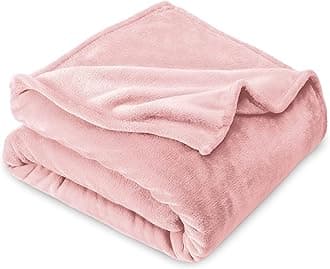 VAS COLLECTIONS Premium Plush Single Blanket | 300 GSM Lightweight Cozy Soft for Bed, Sofa, Couch, Travel & Camping| 150x220 cm or 60X86 inches | Pink | Flannel