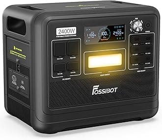 FOSSIBOT Portable Power Station F2400,2048Wh LiFePO4 Battery with 6×2400W(Surge 4800W),1.5H Fast Full Charging with LED Flashlight,Solar Generator for Home Use Camping RV Emergency