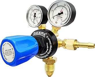 SEEMA® Single Stage Double Gauge Helium Gas Pressure Regulator | Helium Regulator | Forged Brass | Leak Proof | Accurate Meter Reading | 6 Months Warranty
